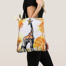 Bolso De Tela Giraffe Savannah Art