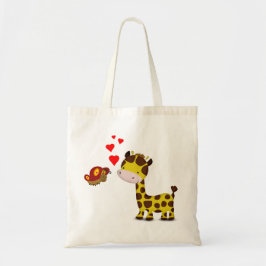 Bolso De Tela Giraffe y mariposa enamorada