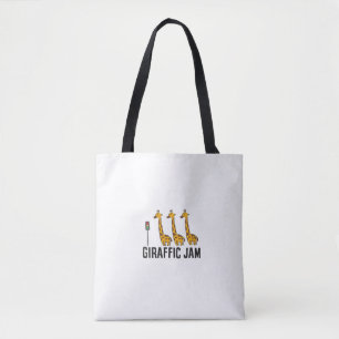 Bolso De Tela Giraffic Jam Funny Giraffe Giraffe Pun Cute