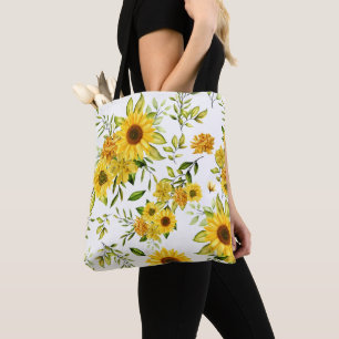 Bolso De Tela Girasol Acuarela 8