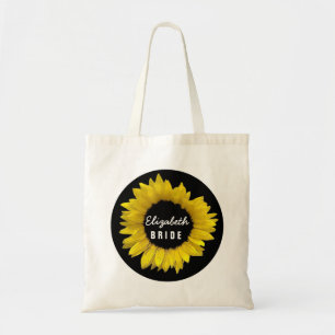 Bolso De Tela Girasol amarillo brillante y alegre que casa A09A