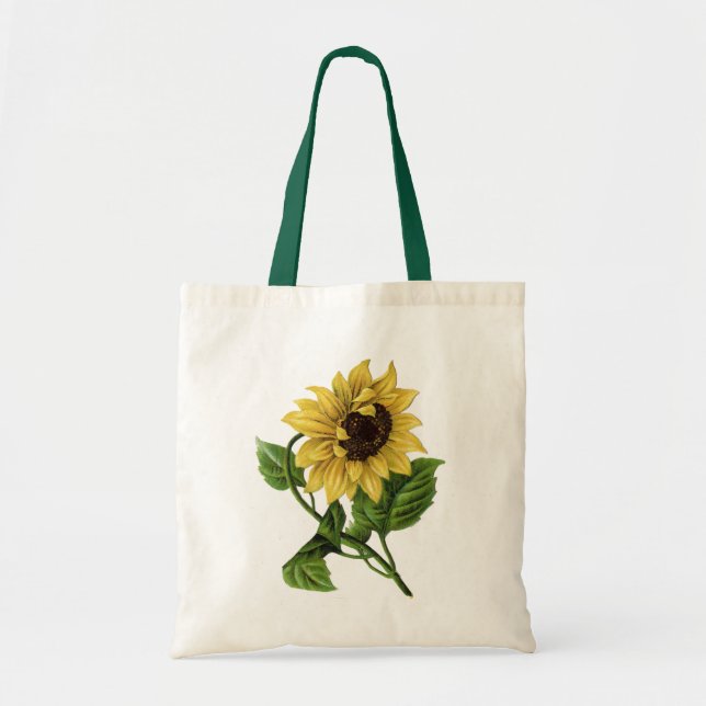 Bolso De Tela Girasol amarillo vintage (Frente)