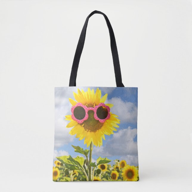 Bolso De Tela girasol con gafas de sol (Anverso)