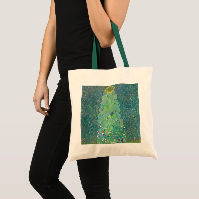 Bolso De Tela Girasol de Klimt, flores antiguas Art Nouveau (Anverso (producto))