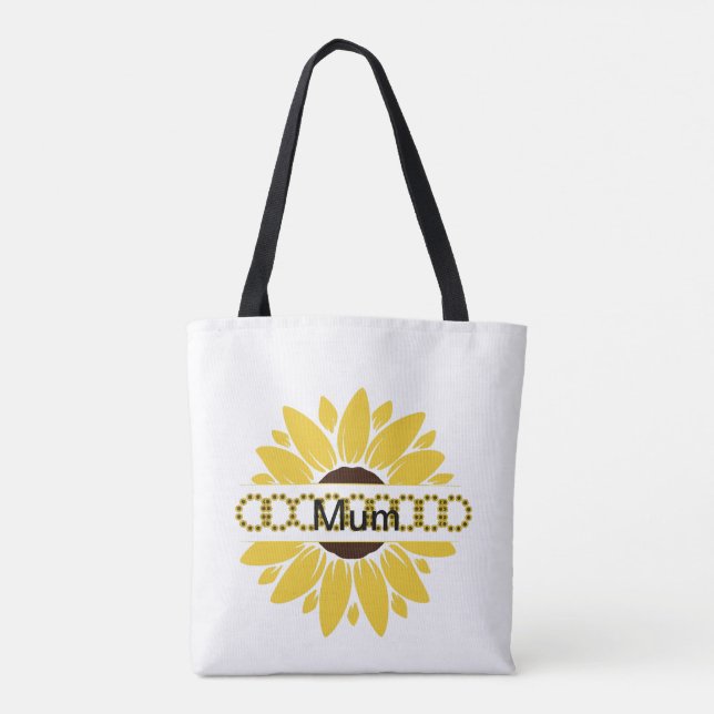 Bolso De Tela Girasol del Día de la Madre Moderna (Reverso)