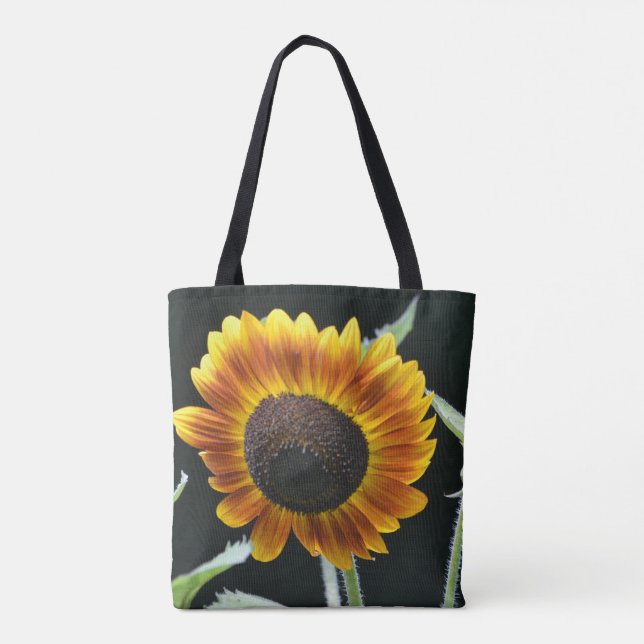 Bolso De Tela Girasol Dorado Brillante (Reverso)