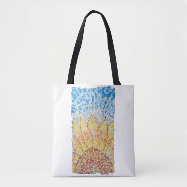 Bolso De Tela Girasol Flor Radiante (Anverso)