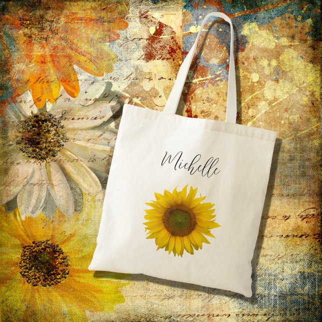 Bolso De Tela Girasol moderno elegante personalizado  (Subido por el creador)