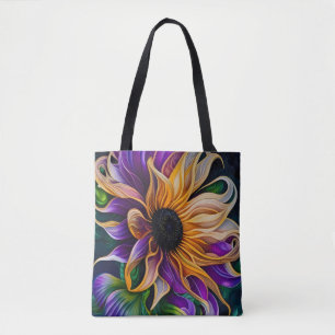 Bolso De Tela Girasol morado y dorado