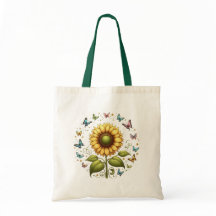 Girasol y mariposas