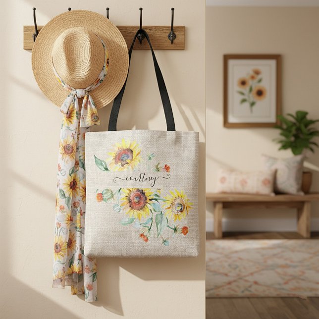 Bolso De Tela girasoles acuáticos personalizados (Subido por el creador)