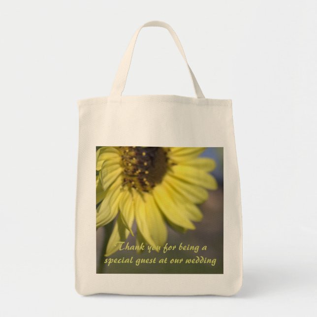 Bolso De Tela girasoles amarillos gracias (Frente)