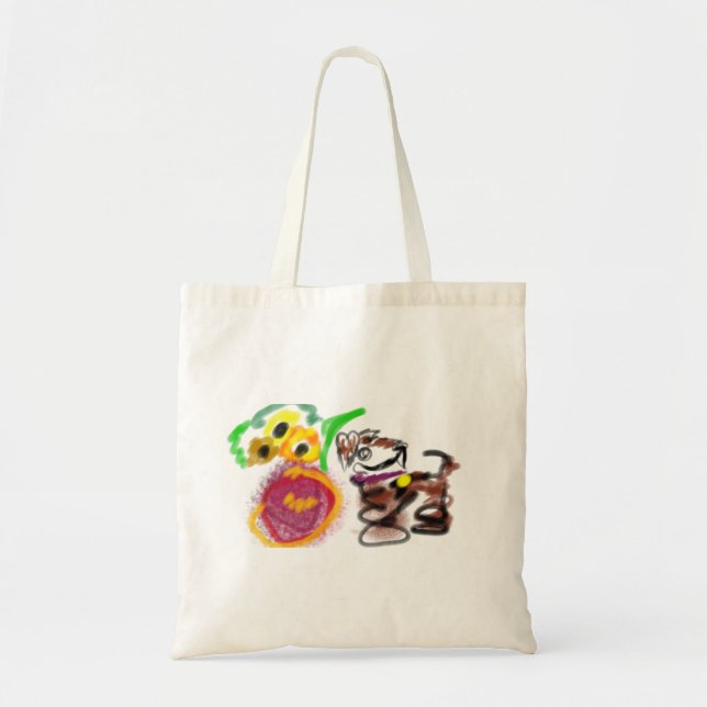 Bolso De Tela girasoles Border Collie (Frente)