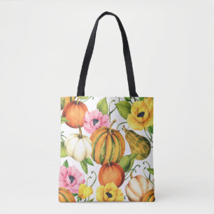 Bolso De Tela Girasoles de calabazas: diseño de patrones de acua