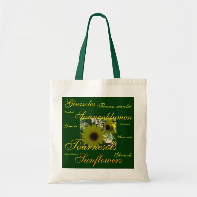 Bolso De Tela "Girasoles" en muchas idiomas (Frente)