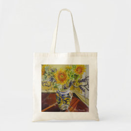 Bolso De Tela Girasoles en un florero italiano