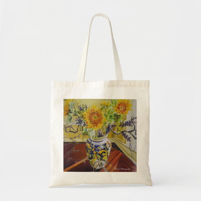 Bolso De Tela Girasoles en un florero italiano (Frente)