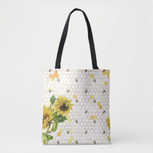 Bolso De Tela Girasoles y Abeja