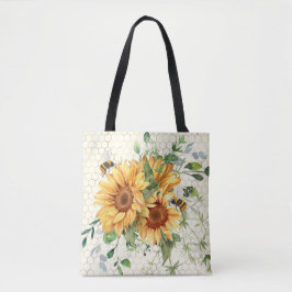 Bolso De Tela Girasoles y abejas 