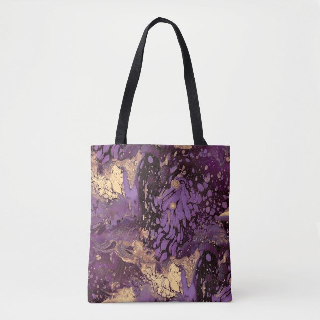 Bolso De Tela giratoria de tinta dorada iris: (Anverso)