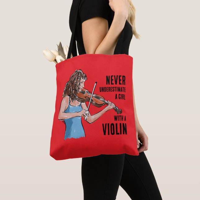 Bolso De Tela Girl With A Violin Tote (Detalle)