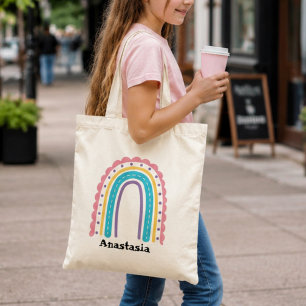 Bolso De Tela Girls' Fashionable rainbow cartoon