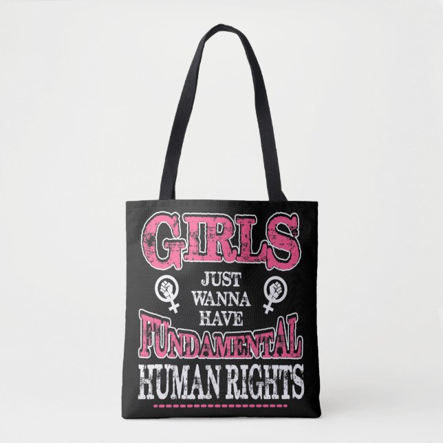 Bolso De Tela Girls Just Wanna Have Fundamental Rights (Anverso)