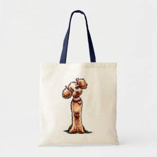 Bolso De Tela Girly Apricot Poodle Off-Leash Art™