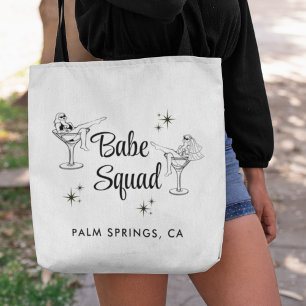 Bolso De Tela Girly Babe Squad White Bachelorette Party