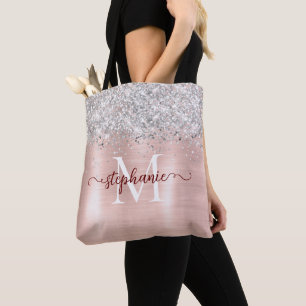 Bolso De Tela Girly Glam Rubor Pink Personal, Purpurina de imita