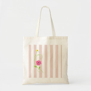 Bolso De Tela Girly Pink Flowers And Stripes