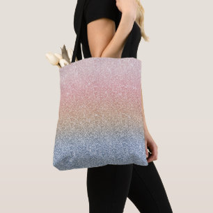 Bolso De Tela Girly Rubor Rosa Oro Azul Ombre Purpurina Sparkles