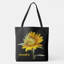 Bolso De Tela Giro en flor en negro, personalizado
