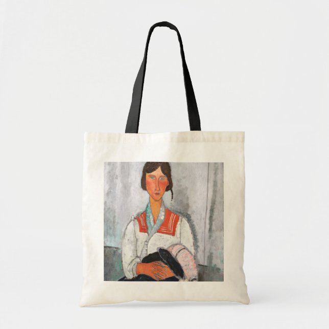 Bolso De Tela Gitana con bebé, Modigliani (Frente)