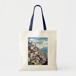 Bolso De Tela Gjirokaster Albania Vintage de arte de viajes