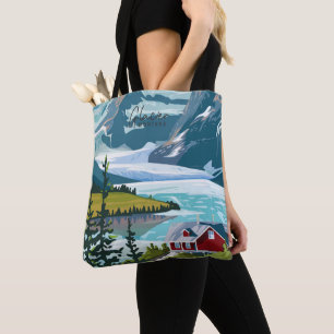 Bolso De Tela Glacier Montana US Ilustracion de viajes de arte v