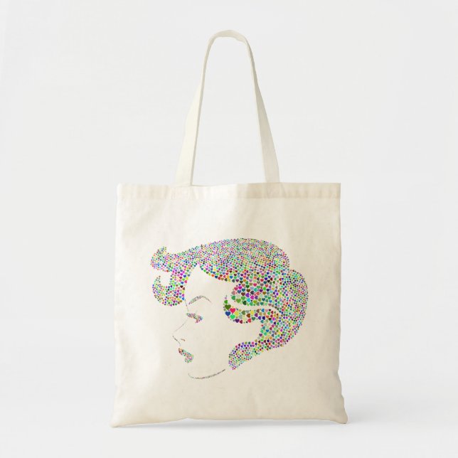 Bolso De Tela Glam chica con corazones (Frente)