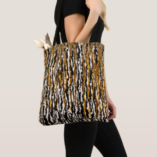 Bolso De Tela Glam de la selva dorada y negra moderna de azari
