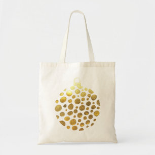 Bolso De Tela Glam de Navidades baubles de oro