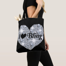 Bolso De Tela Glam diamante corazón me encanta la impresión en n