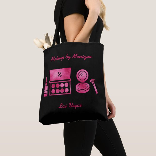Bolso De Tela Glam Hot Pink Makeup Artista Personalizado (Detalle)