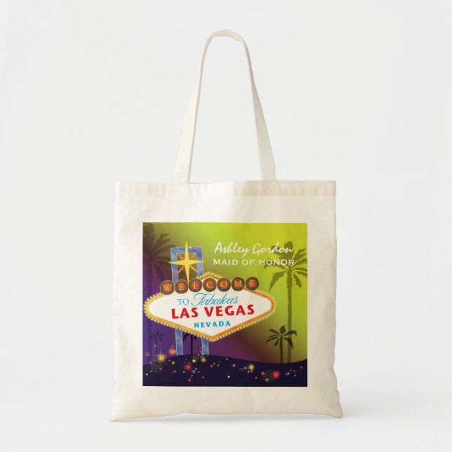 Bolso De Tela Glam Las Vegas Boda donativo de honor (Frente)
