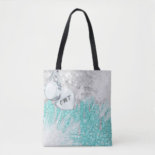 Bolso De Tela Glam Purpurina Blue Sparkle