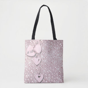Bolso De Tela Glam Purpurina Girly Pink