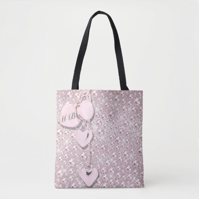 Bolso De Tela Glam Purpurina Girly Pink (Anverso)