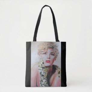 Bolso De Tela Glamorosa retro mujer acuarela pintura