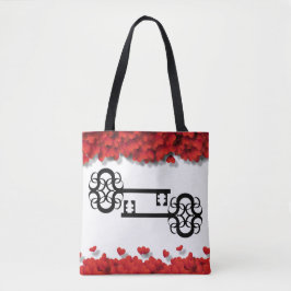 Bolso De Tela Glamorosos Corazones de Claves Victorianas