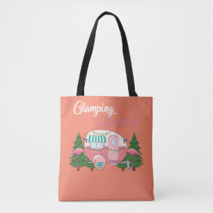 Bolso De Tela Glamour disfraz de abuela camping RV Flamingos Cam