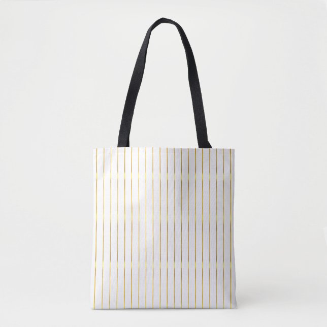Bolso De Tela Glamour elegante moderno Faux Gold Stripes (Anverso)