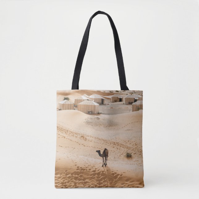 Bolso De Tela Glamour en camellos: Lujo del desierto marroquí (Anverso)